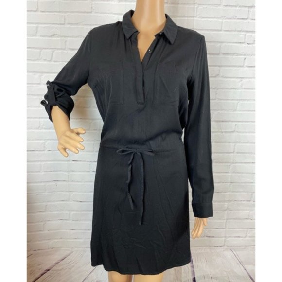 JustFab Dresses & Skirts - Just Fab Dress Drawstring Shirt Dress Black NWT